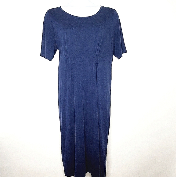 H by Halston Dresses & Skirts - H by Halston Ruched Waist Midi Dress Size 1X Modal Blend Soft Stretch Office